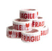 ROTOLI NASTRO ADESIVO TESTO FRAGILE 50x66mm PER IMBALLAGGIO SCATOLE BIANCO 6 PZ