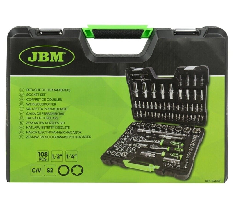 VALIGIA SET CHIAVI A BUSSOLA 108 PEZZI VANADIUM CROME CON CRICCHETTO E TORX