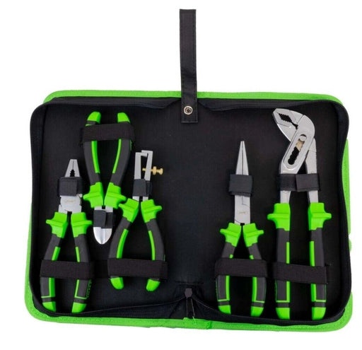 Set Kit 5 Pinze Professionali da Lavoro Con Astuccio chiusura zip