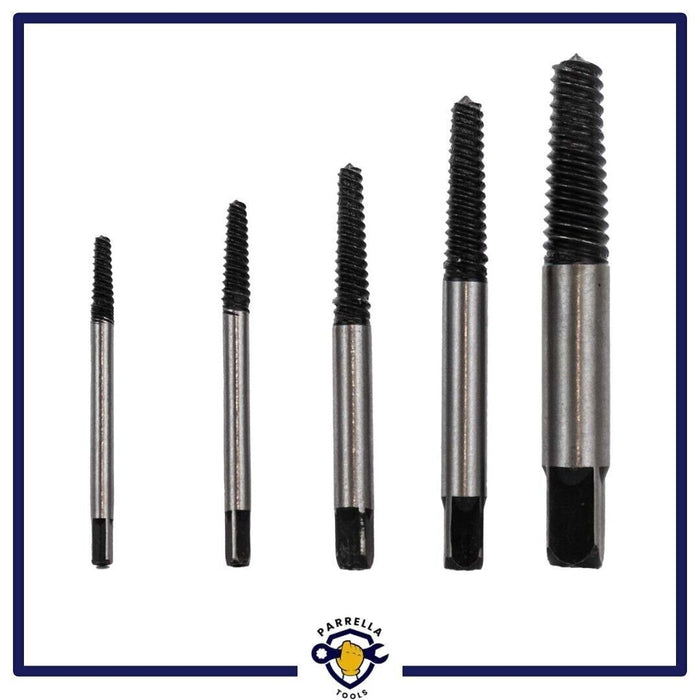 KIT ESTRATTORE PER VITI BULLONI DANNEGGIATE SPEZZATE SET 5PEZZI M3 M6 M8 M11 M14