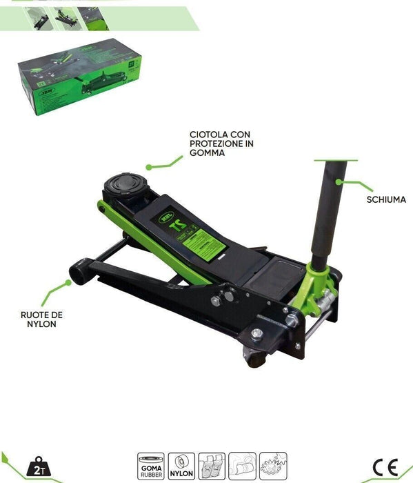 Crick Auto Sollevatore Carrello Idraulico 2Ton  con Pianale Basso Professionale