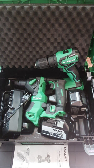 TRAPANO AVVITATORE TASSELLATORE SDS PLUS HIKOKI HITACHI KIT COMBO 5.0AH X2