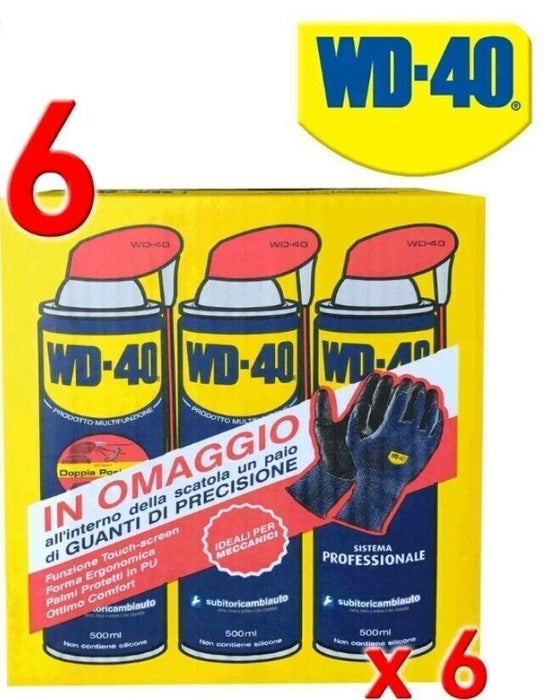 WD40 Svitol Sbloccante lubrificante  Multiuso Promo Pack 6 Pz + Guanti