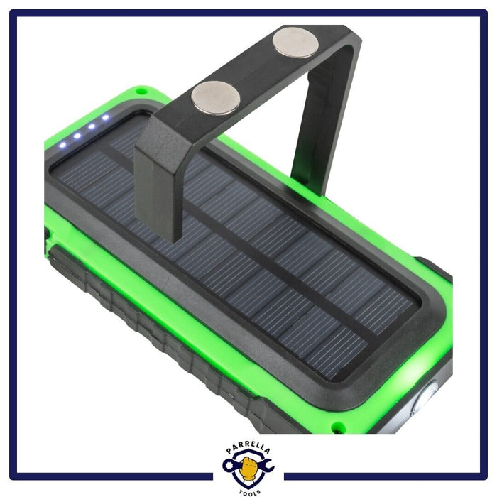 LAMPADA TORCIA DA LAVORO RICARICABILE USB E LUCE SOLARE 800LM BASE MAGNETICA