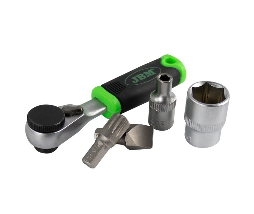 KIT SET 38 pezzi con inserti e bussole e chiave a cricchetto 1/4" MINI