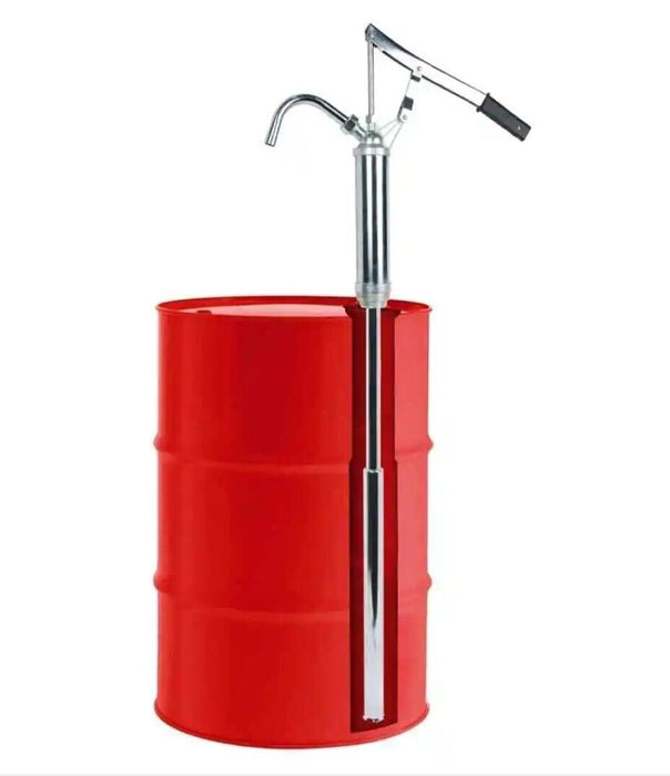 POMPA MANUALE PER TRAVASO GASOLIO OLIO AD BLUE LIQUIDI FUSTI 20L 50L 200L ACCIAO