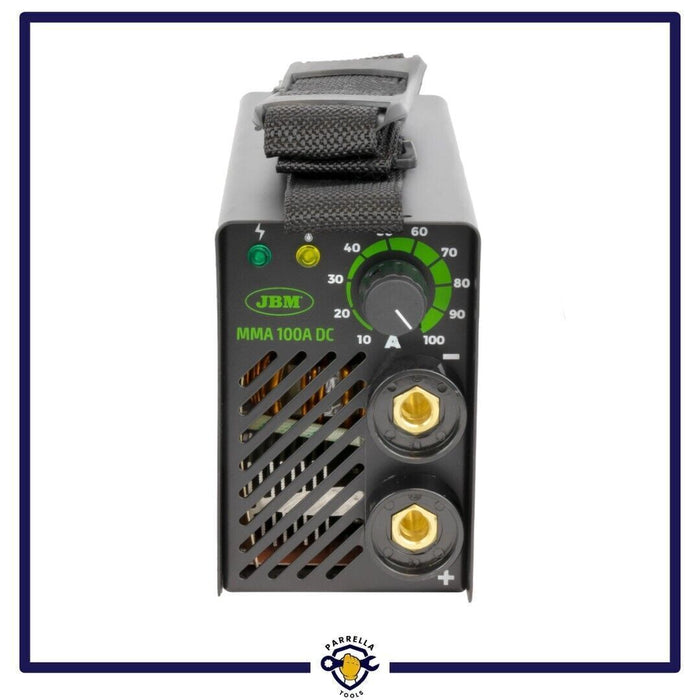 SALDATRICE INVERTER A ELETTRODO COMPATTA CON TRACOLLA E KIT MASCHERA 100A