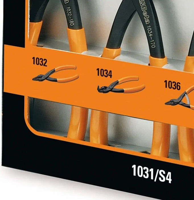 Pinze Seeger per Anelli Elastici di Sicurezza 4 Pezzi BETA TOOLS 1031/S4