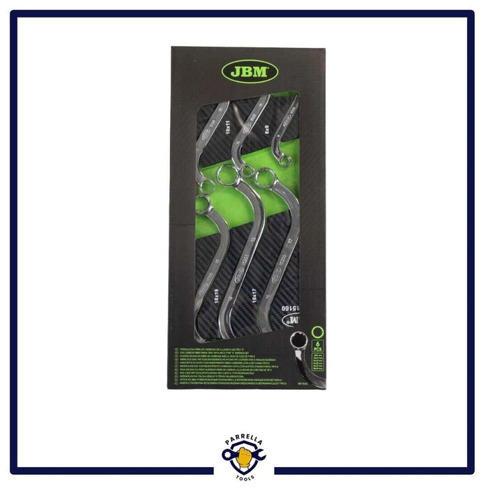 SET CHIAVI POLIGONALI DOPPIE A "S" 6 PEZZI DA 8A19 + MODULO IN FIBRA DI CARBONIO