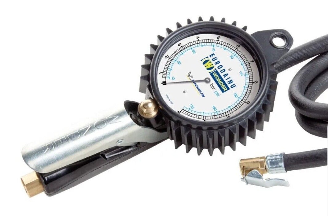 PISTOLA GONFIAGGIO WONDER BY MICHELIN BAR PSI MANOMETRO PNEUMATICI GOMME Italy