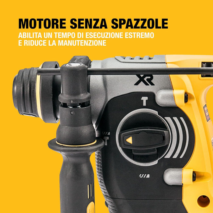 DEWALT 18V XR Trapano a Percussione Brushless 24mm SDS-Plus con 2 batterie da 5Ah, Caricabatterie Multi-Voltaggio XR e Kitbox TSTAK Heavy Duty, DCH273P2T-QW