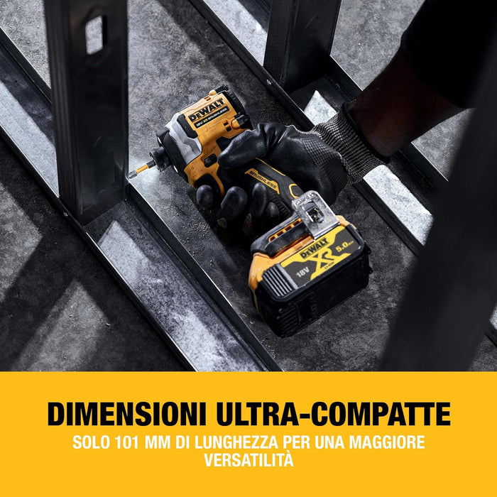 DEWALT Avvitatore a Impulsi Compatto Senza Spazzole 18V XR, Unità Singola, DCF850N-XJ